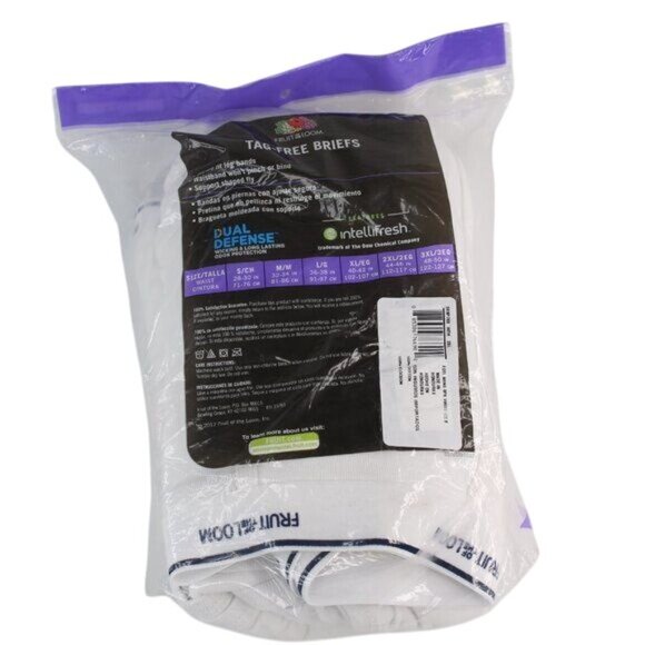 Fruit of the Loom Tag Free White Size 2XL Briefs - Picture 2 of 4